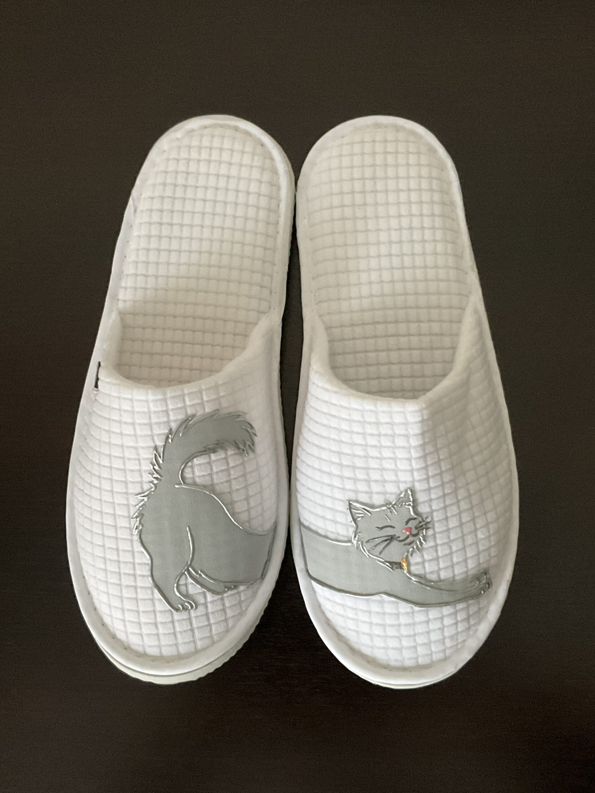 Pantoufles Chat Gray dessus