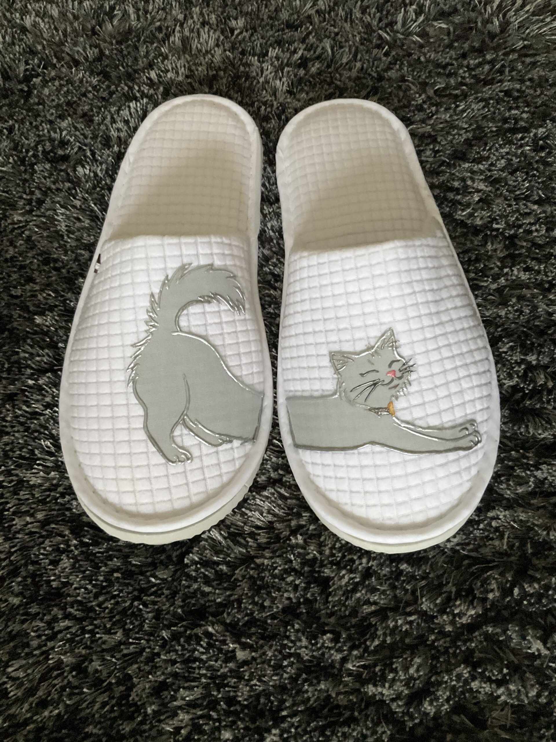 Pantoufles Chat Gray face