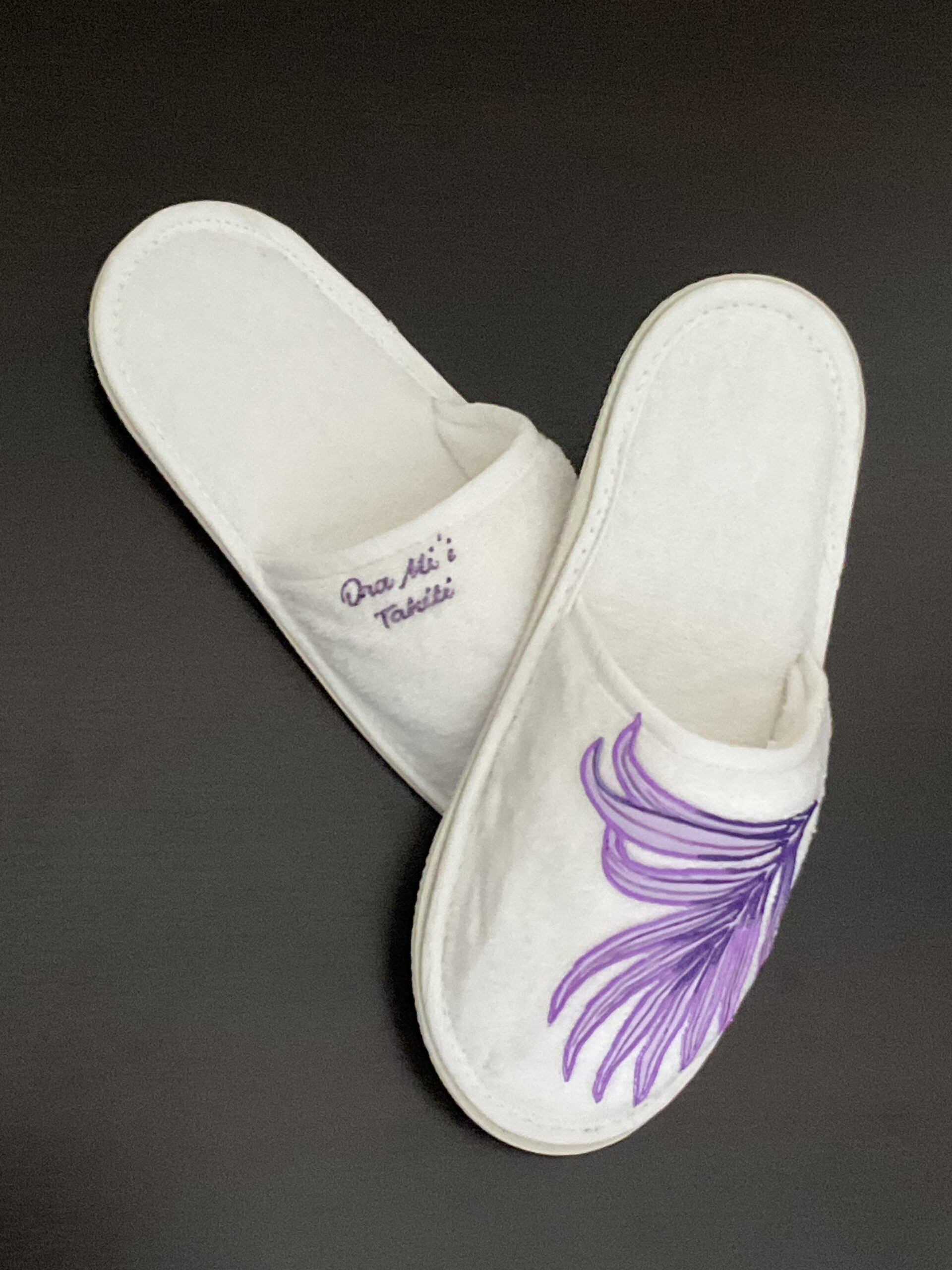 Pantoufles Plum White dessus