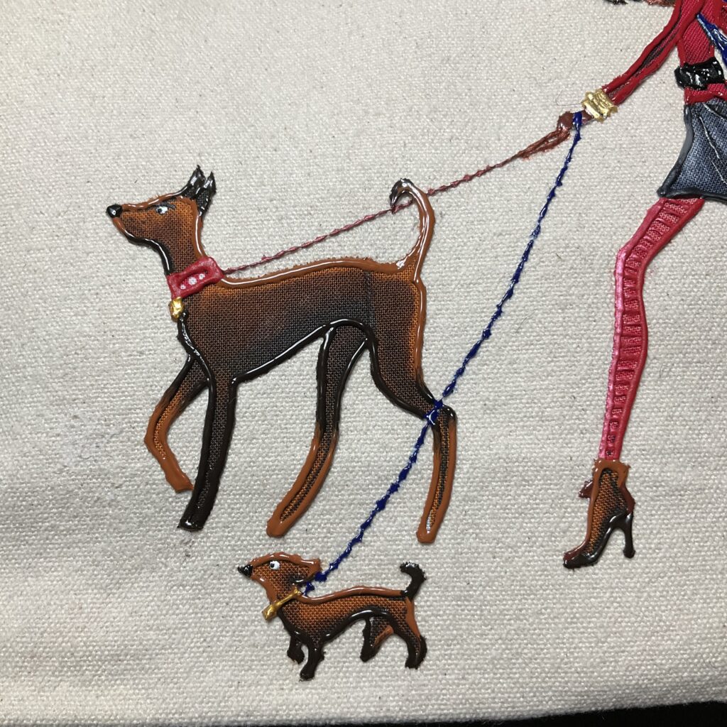 Pochette Girly Ivory chiens