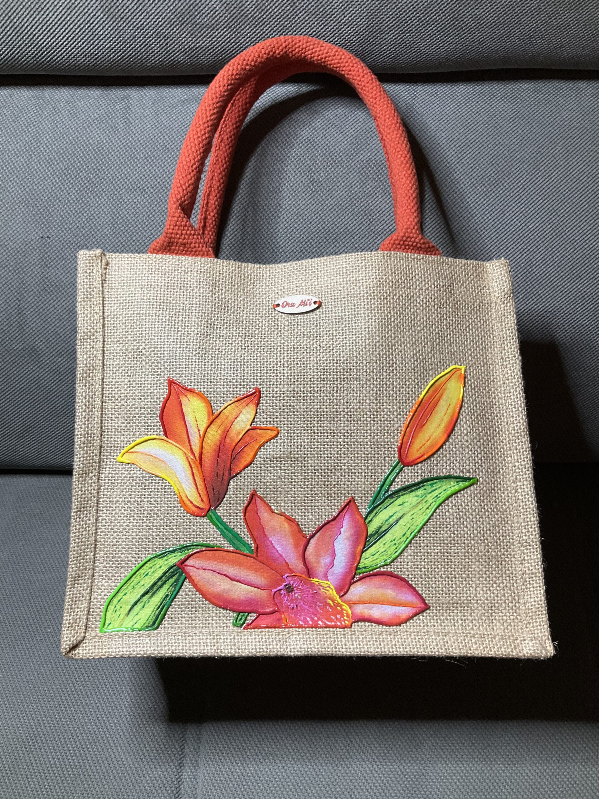 Sac Pink Orange Mini Naturel face