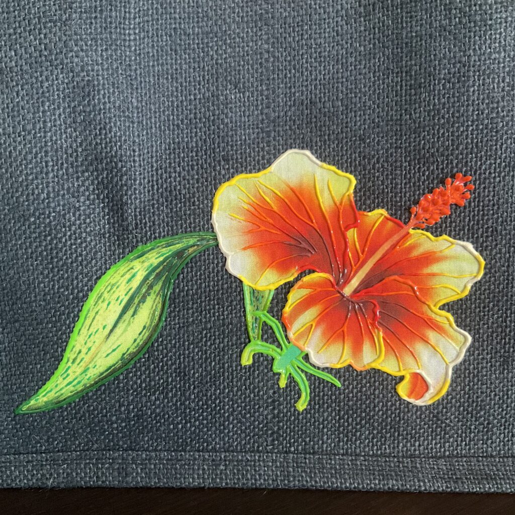 Sac Pink Orange Mini Navy fleurs