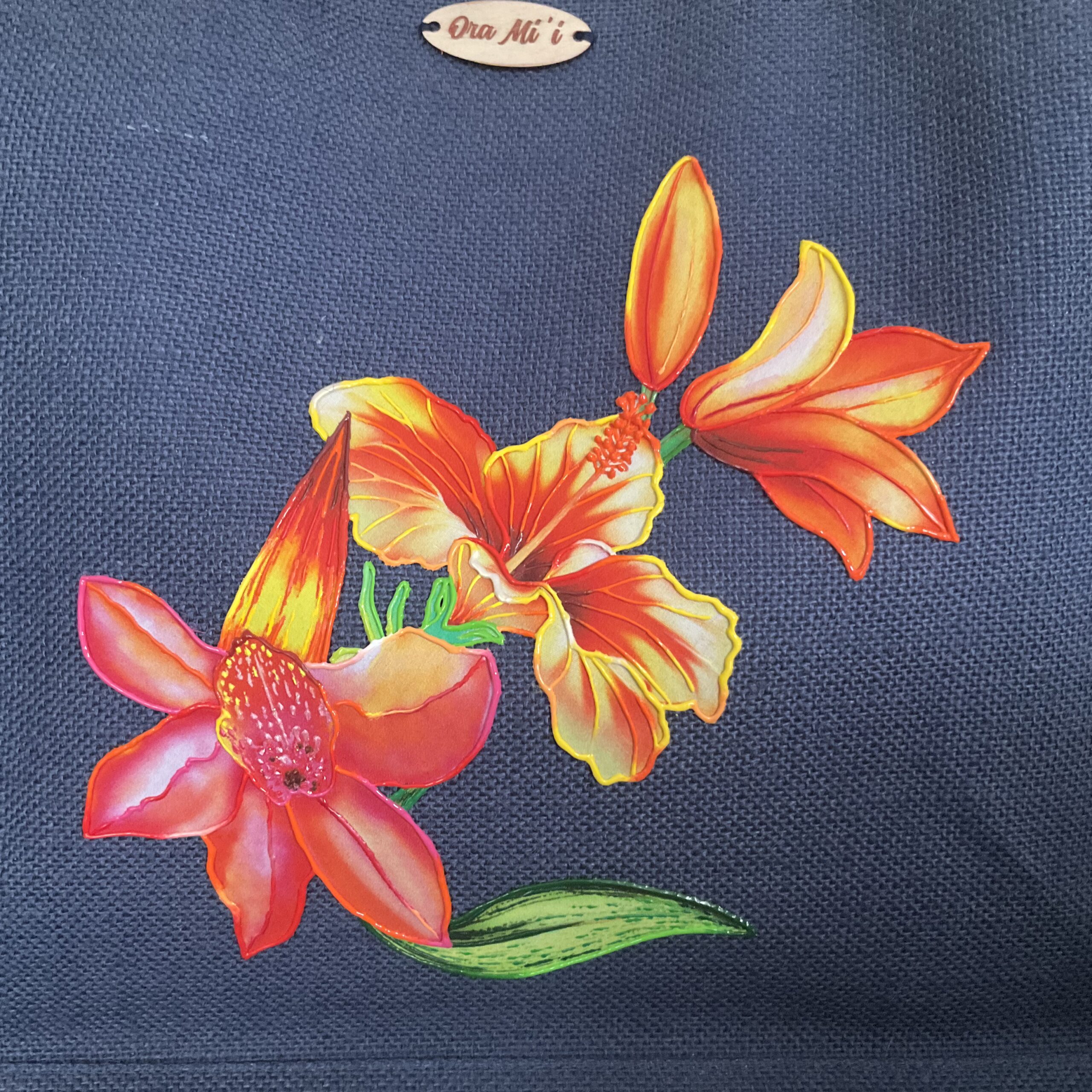 motif Sac Pink Orange Navy